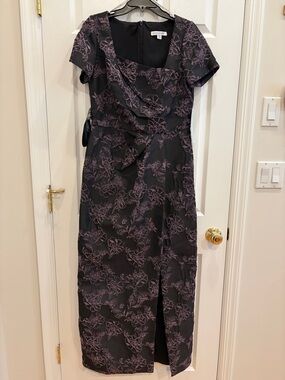Kay Unger Dress with Purple Floral Lace Overlay size 10